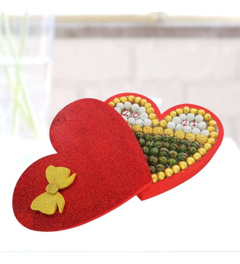 Kalp Çikolata Lezzet Topu Kutusu