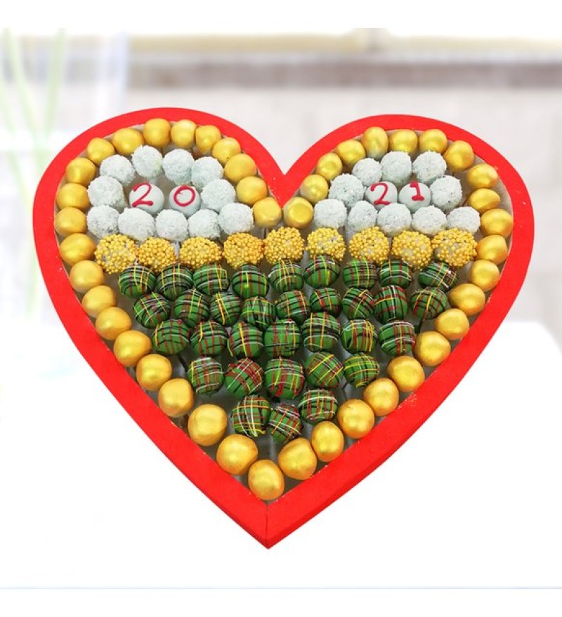 Kalp Çikolata Lezzet Topu Kutusu